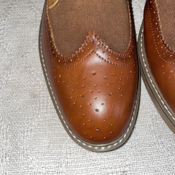 Arkbird Men’s Ankle Boots Size 10.5 D Brown Colorblock Leather Wingtip Business - Picture 8 of 12